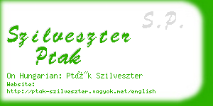 szilveszter ptak business card